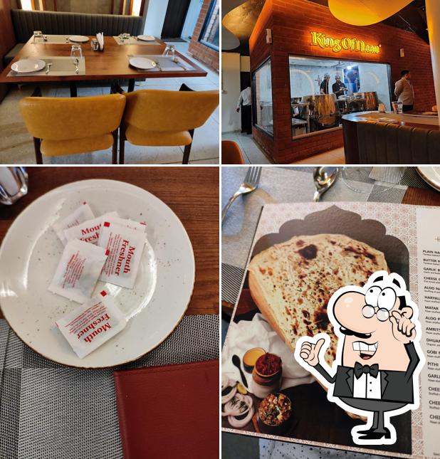 The restaurant's interior and food