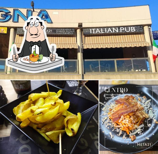 Tra le varie cose da META21 Risto - griglieria si possono trovare la cibo e esterno