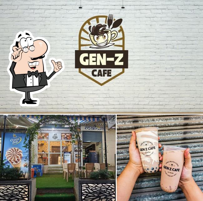 This is the image depicting interior and food at Gen z- cafe