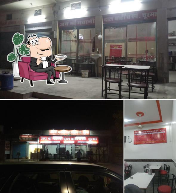 The interior of Jai Maa Bhawani Dal Bati Churma