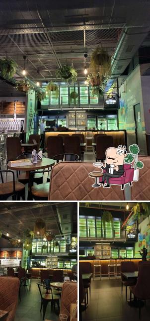 Take a seat at one of the tables at The Beer Cafe