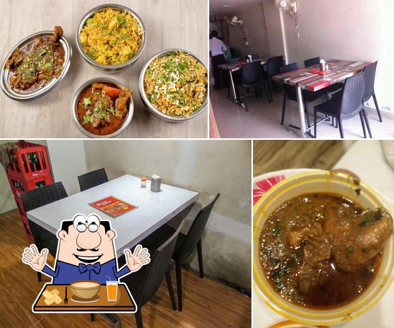 Take a look at the image showing food and interior at Curry House