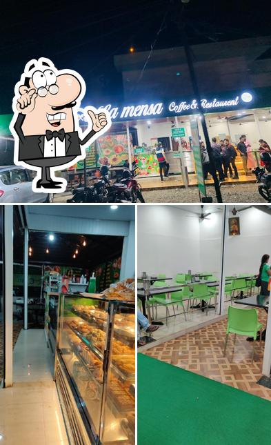 Among various things one can find interior and food at La Mensa Coffee and Restaurant
