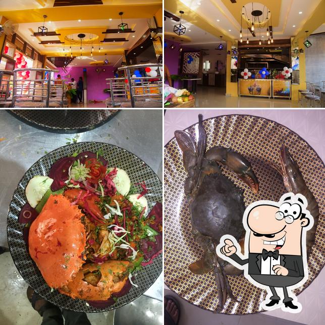 The photo of interior and food at Mangalore Fish Land