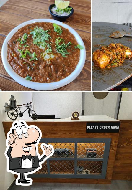 The image of Papillon Pav Bhaji’s interior and pizza