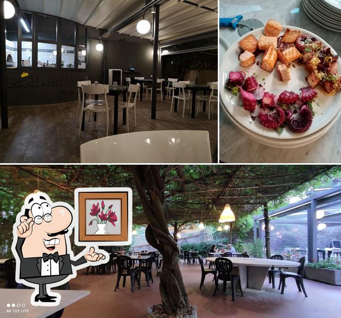 Questa è la immagine che mostra la interni e cibo di Ristorante Re Basilico