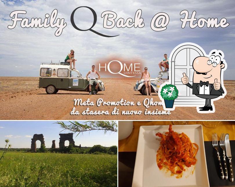 La esterno e cibo del ristorante