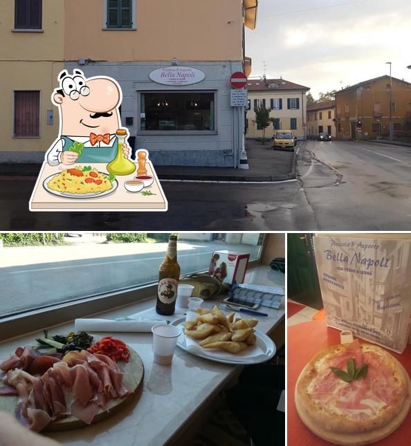 Tra le varie cose da Bella Napoli si possono trovare la cibo e esterno