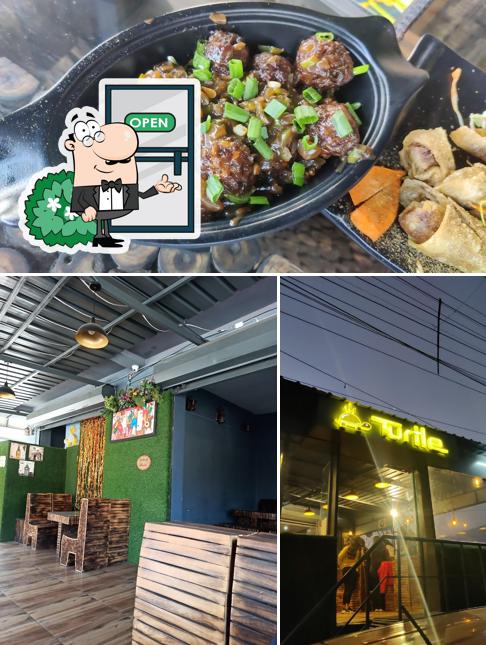 Among various things one can find exterior and food at Turtle restaurant