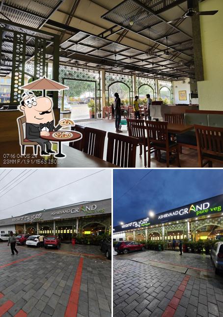 Among different things one can find exterior and interior at Ashirvaad Grand Pure Veg Restaurant