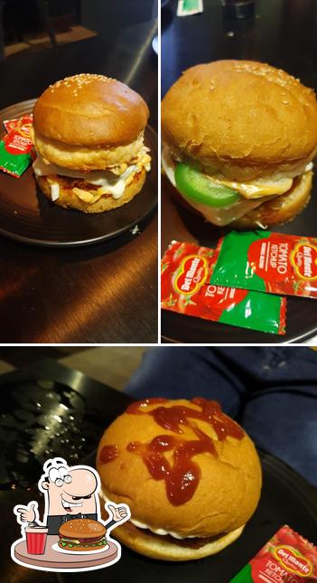 Order a burger at Black cafe
