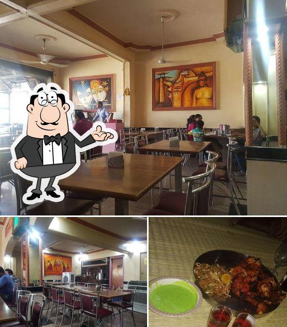 The restaurant's interior and alcohol
