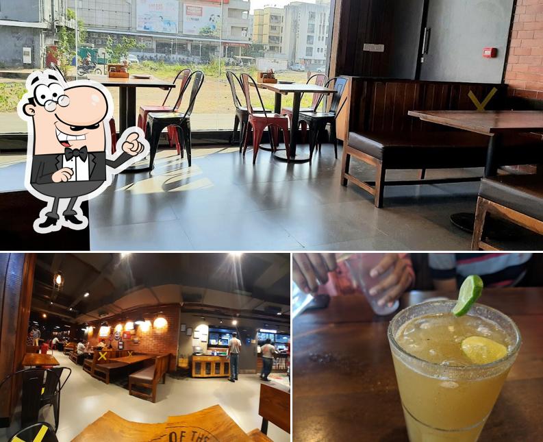 The restaurant's interior and beer