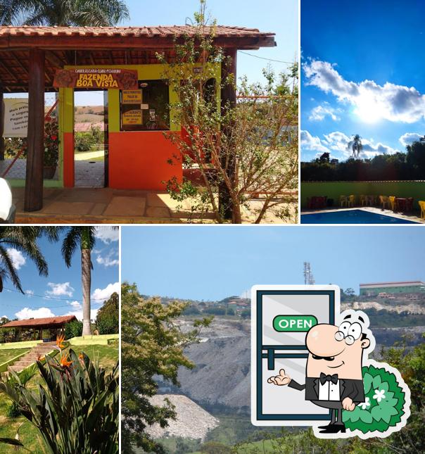 Desfrute da vista da área externa do Restaurante Churrascarias Clube e Pousada Fazenda Boa Vista
