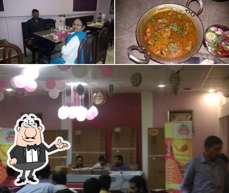 The picture of interior and food at Garden Treat