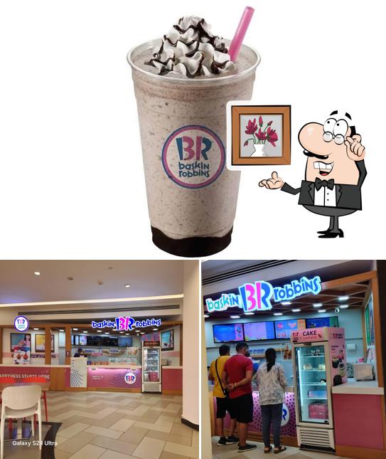 Baskin Robbins is distinguished by interior and beverage