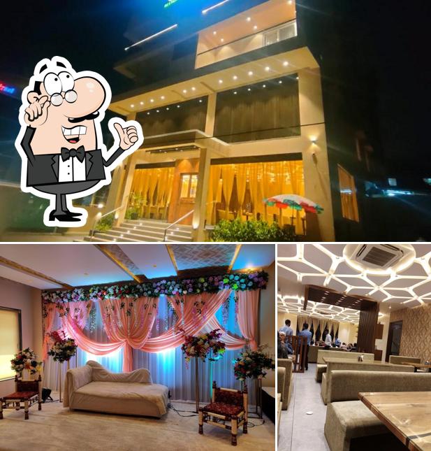 Take a look at the image depicting interior and exterior at Curry Leaves, Indira Nagar - Hotel, Restaurant, Banquet, Rooms