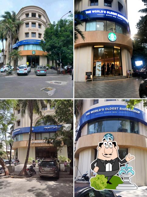The exterior of Starbucks