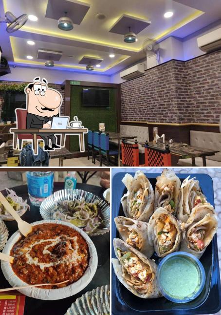 The image of interior and food at Dhaba Xpress Safdarjung