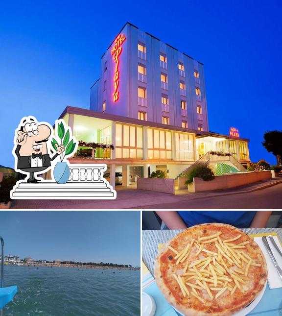 La esterno e pizza del ristorante