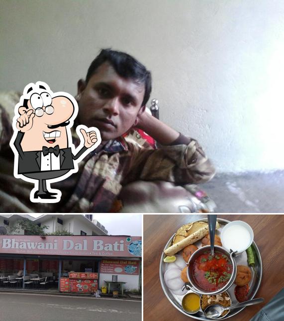 This is the photo displaying interior and food at Shree Bhawani Dal Bati