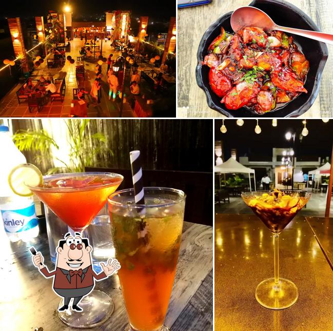 Check out the picture showing food and drink at Downtown Rooftop Cafe