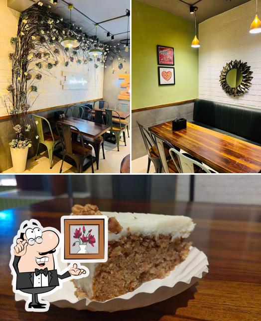 Among different things one can find interior and food at Vanilla Beans Bakery & Cafe
