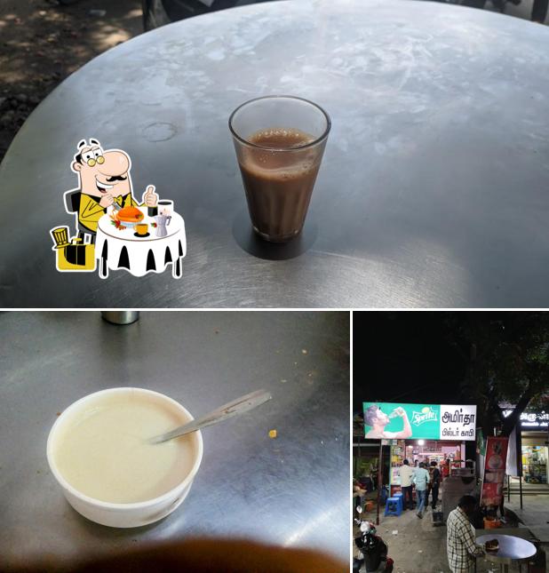 Among different things one can find food and exterior at AMIRTHA FILTER COFFEE