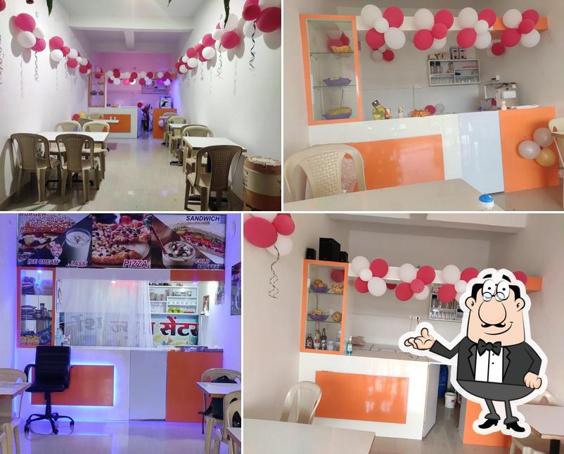The interior of Sarvesh juice center