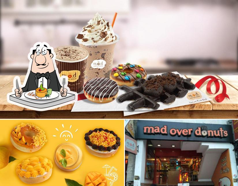 This is the picture showing food and exterior at Mad Over Donuts