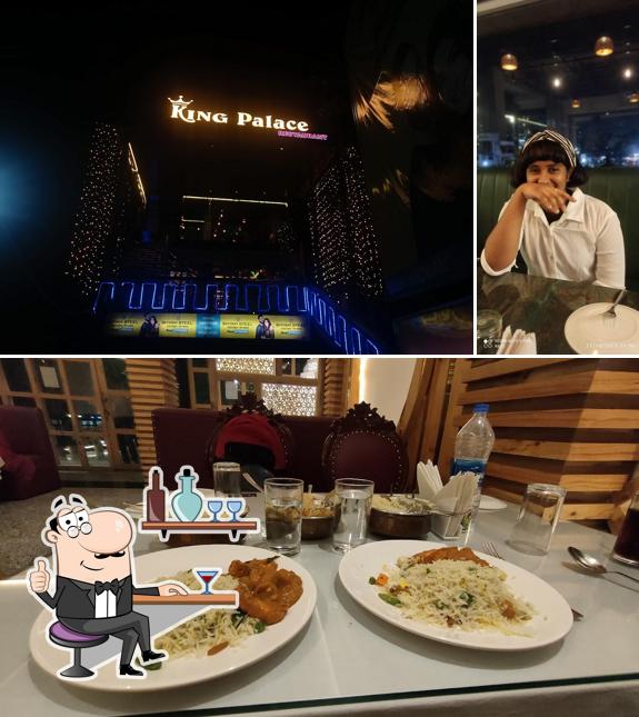 This is the photo depicting interior and food at king palace restaurant