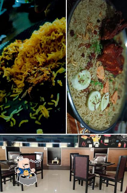 Among various things one can find food and interior at Grand Vajra's Restaurant Veg&Non Veg