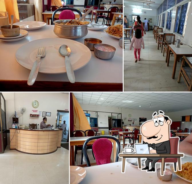 Take a seat at one of the tables at Indian coffee house