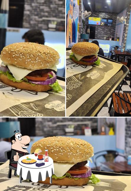 Get a burger at The burger streak
