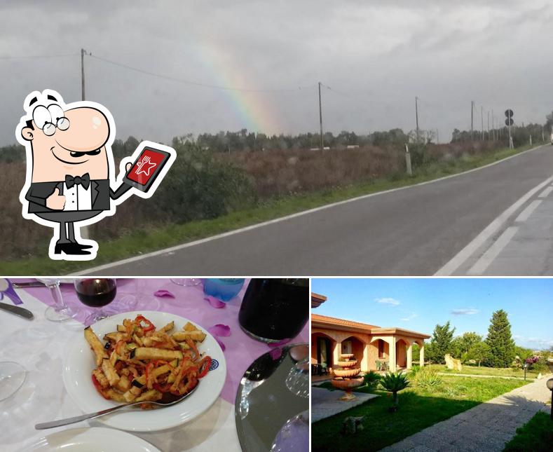 Questa è la foto che presenta la esterno e cibo di Charme Ristorante Pizzeria Hotel