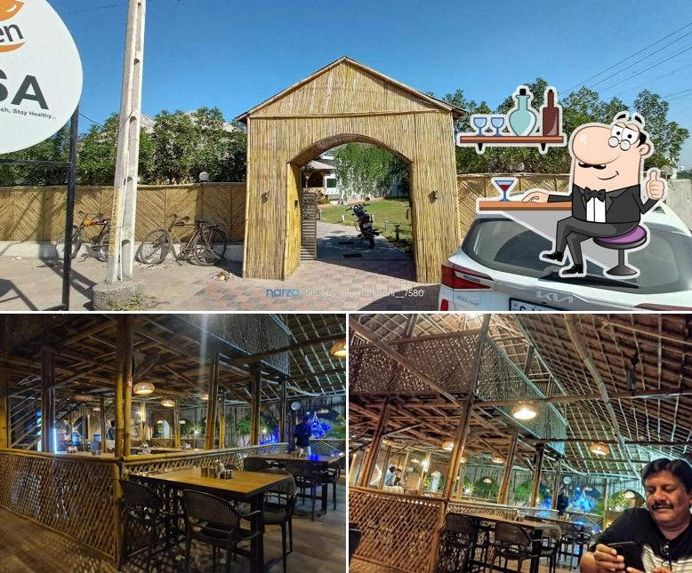 The restaurant's interior and exterior