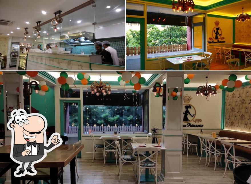 Take a seat at one of the tables at The Crown Patisserie Cafe