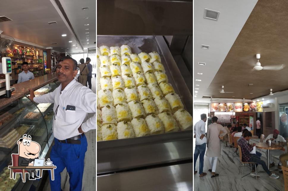 The interior of Luxmi Sweets