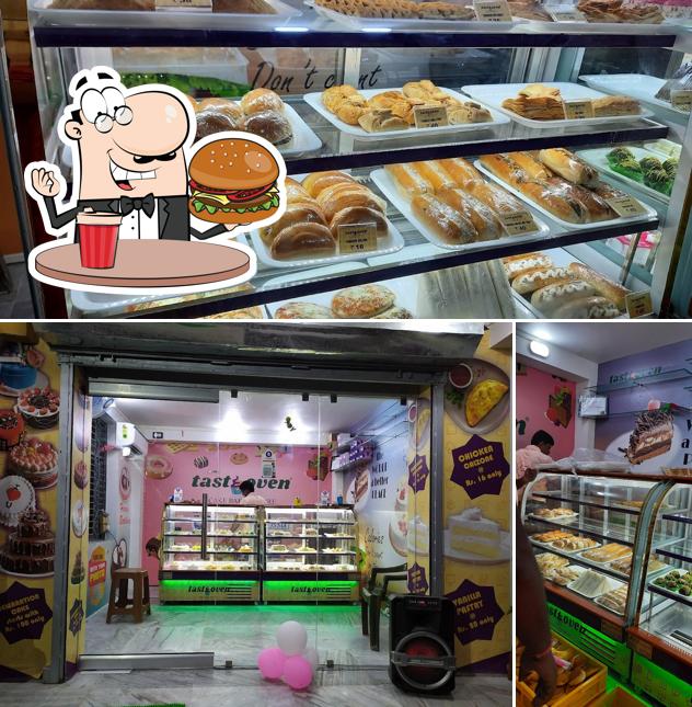 Try out a burger at TASTE WONDER ( THE CAKE SHOP)