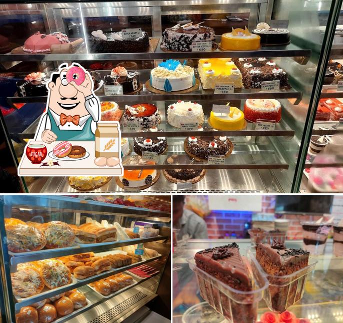 Monginis Cake Shop offers a selection of sweet dishes