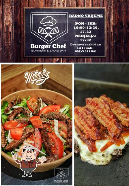 Dai un’occhiata alla foto che presenta la cibo e lavagna di Burger Chef's