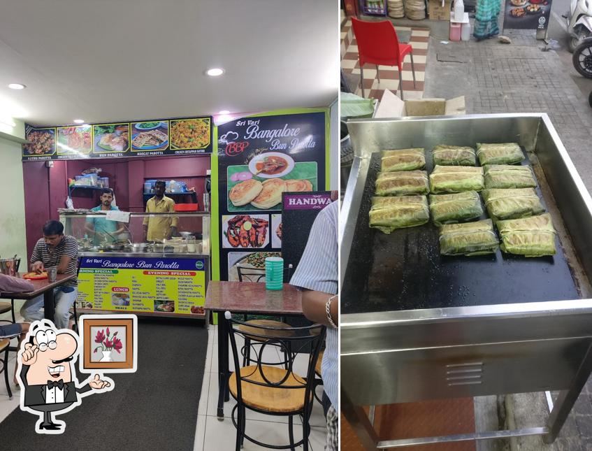 The interior of Hotel Sri Vari Bangalore Bun Parotta