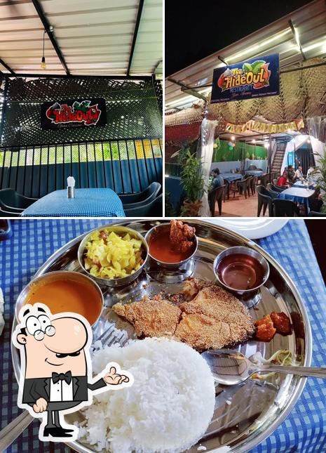 The restaurant's interior and meat