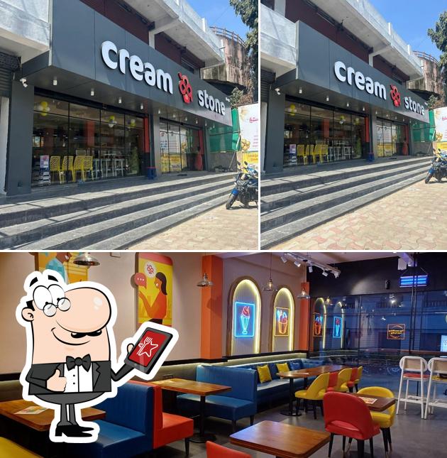 This is the image depicting exterior and interior at Cream Stone