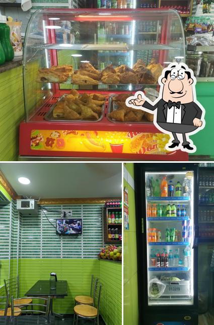 The photo of Green Cafe’s interior and food