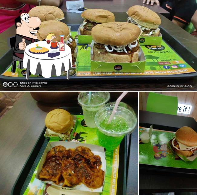 Order a burger at Lov Momoz & Cafe
