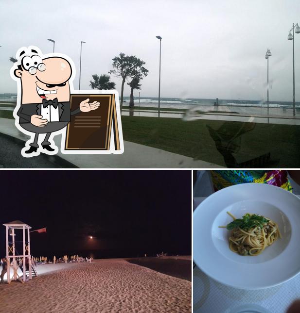 La esterno e cibo del ristorante