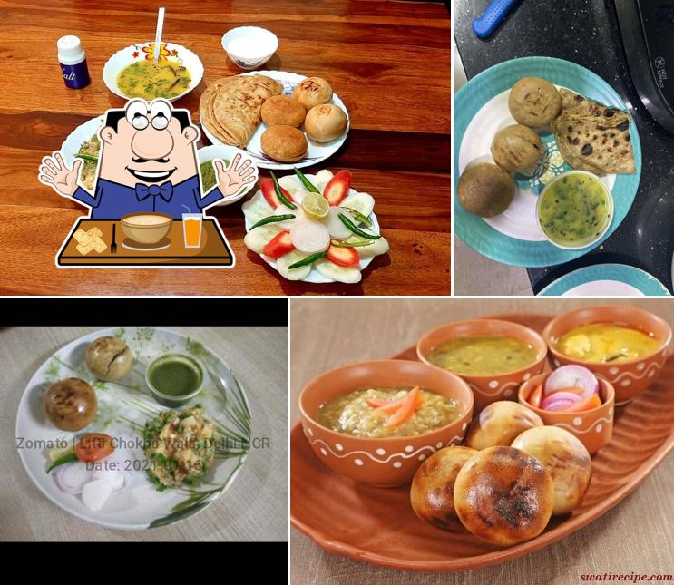 Food at Litti Chokha Wala