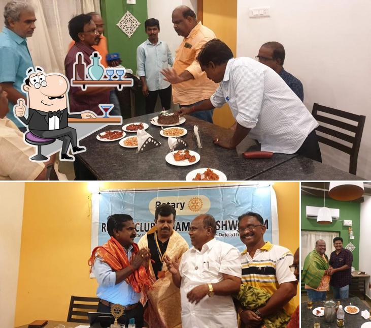 Take a seat at one of the tables at Samsara Restaurant