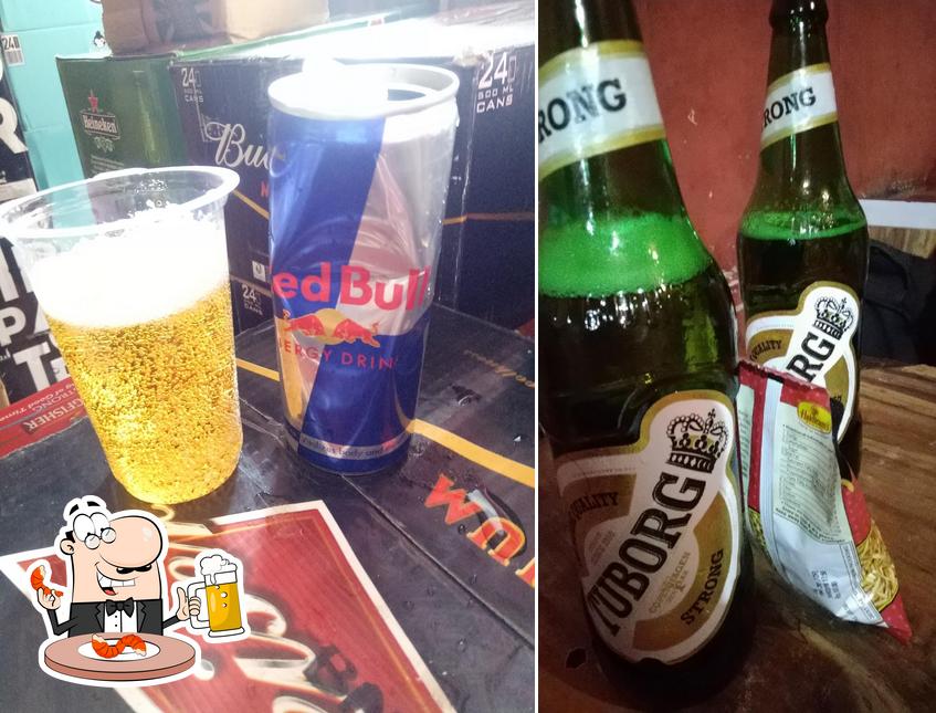 Enjoy a glass of light or dark beer